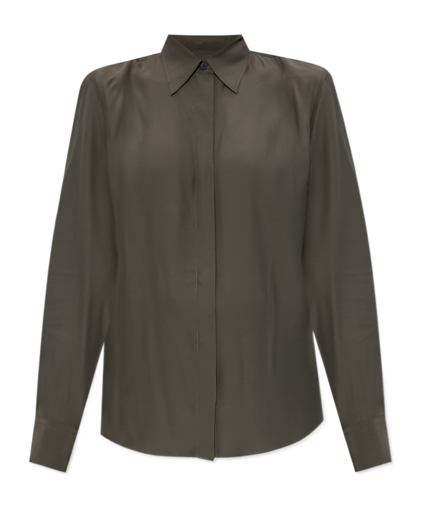 Dries Van Noten Women Silk Blend Satin Shirt In Black