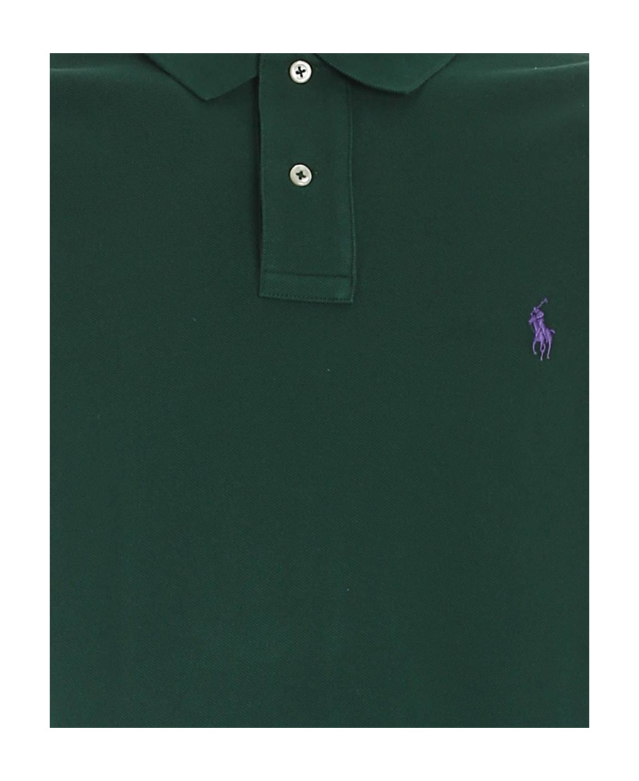 Polo Ralph Lauren Hemline Slits Piquet Polo Shirt In Green