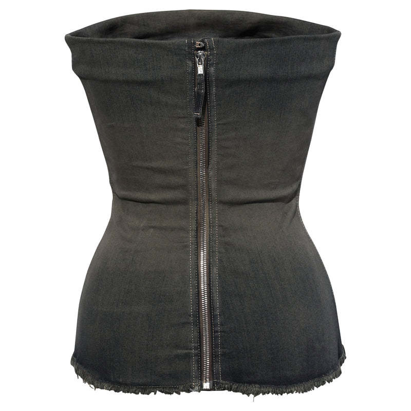 Rick Owens Denim Corset In Brown