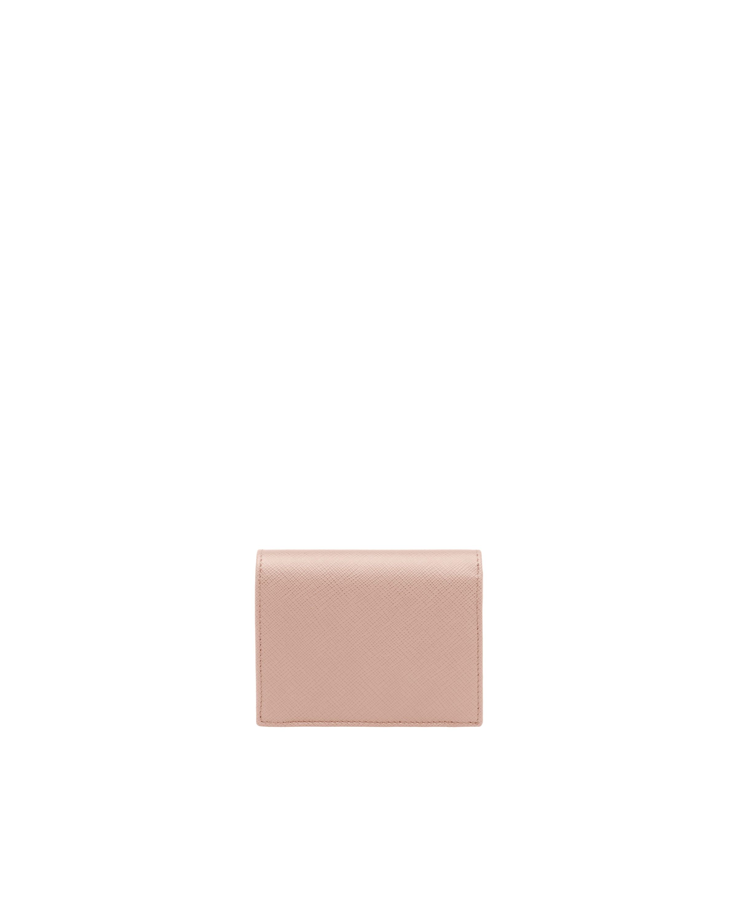 Prada Womens Pink Logo-plaque Small Leather Wallet In Nude