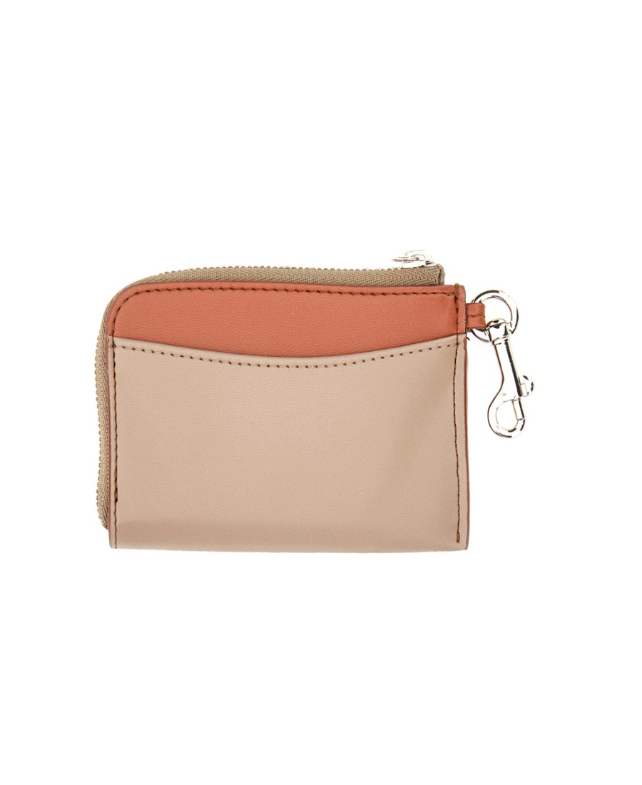 Stella Mccartney Logo Perforated Zipped Wallet In Red