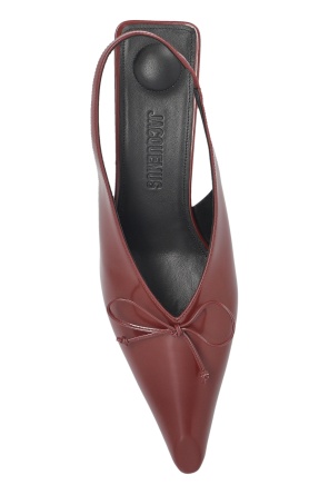 Jacquemus 40mm Cubisto Slingback Bow Pumps In Red