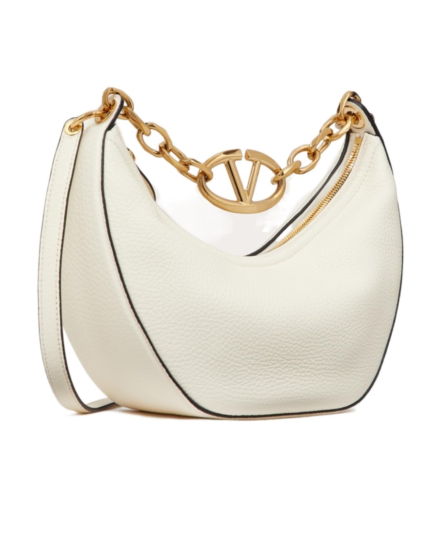 Valentino Neutral Vlogo Moon Small Shoulder Bag In White