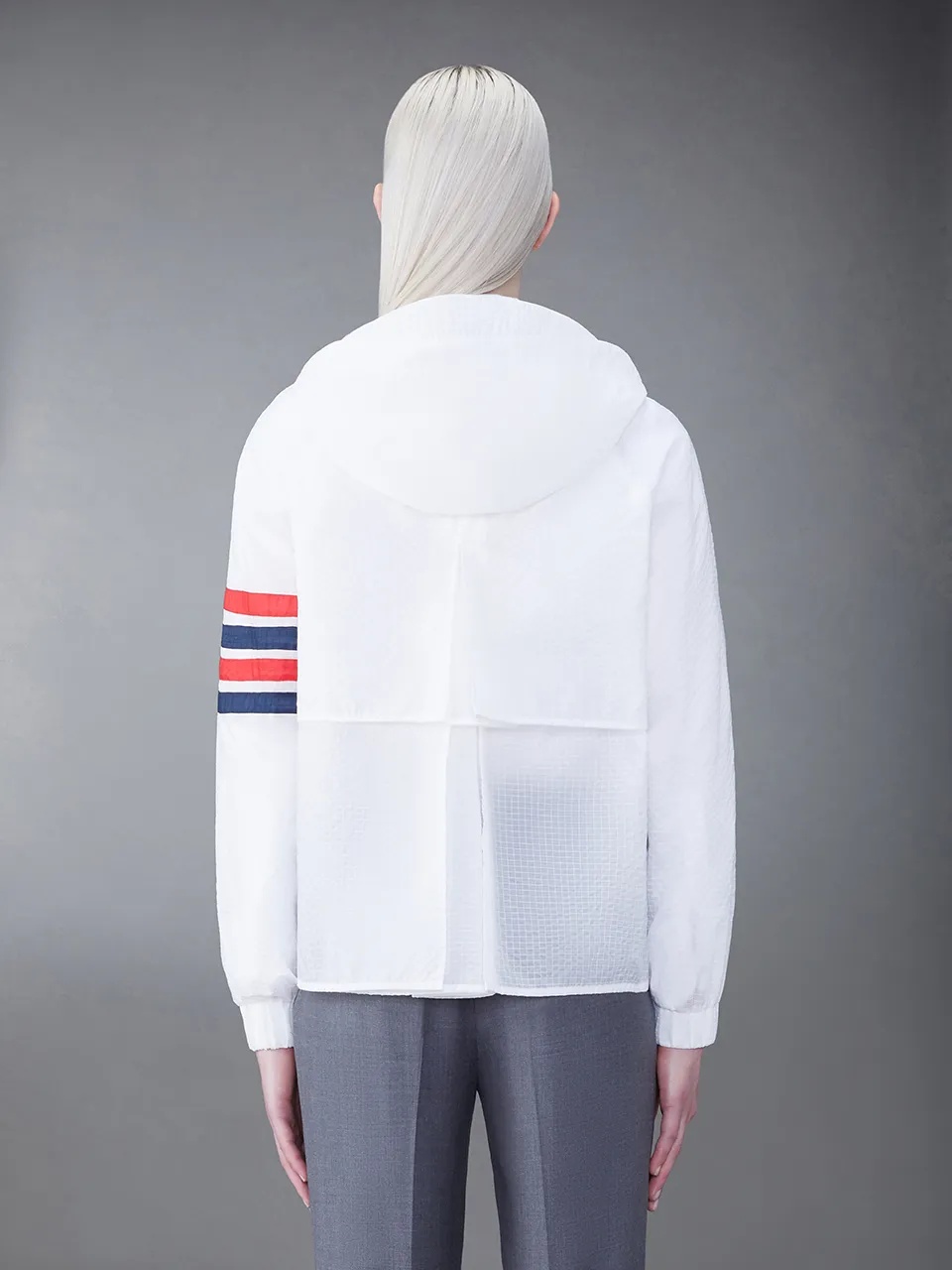 Thom Browne Ultralight Ripstop 4-bar Anorak In White