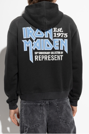 Represent Felpa  X Iron Maiden Anniversary In Cotone Antracite  Uomo In Black