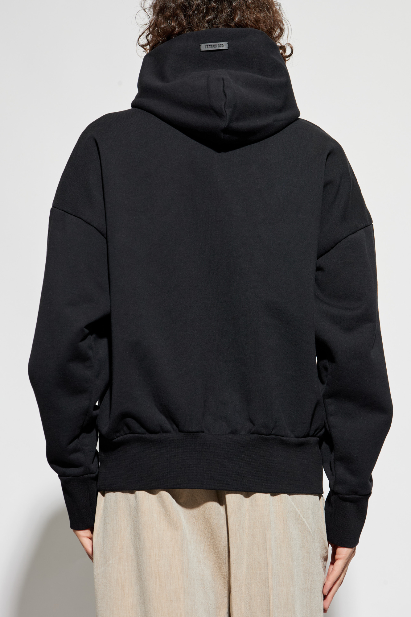 Fear Of God Long-sleeved Hooded Sweatshirt In Black