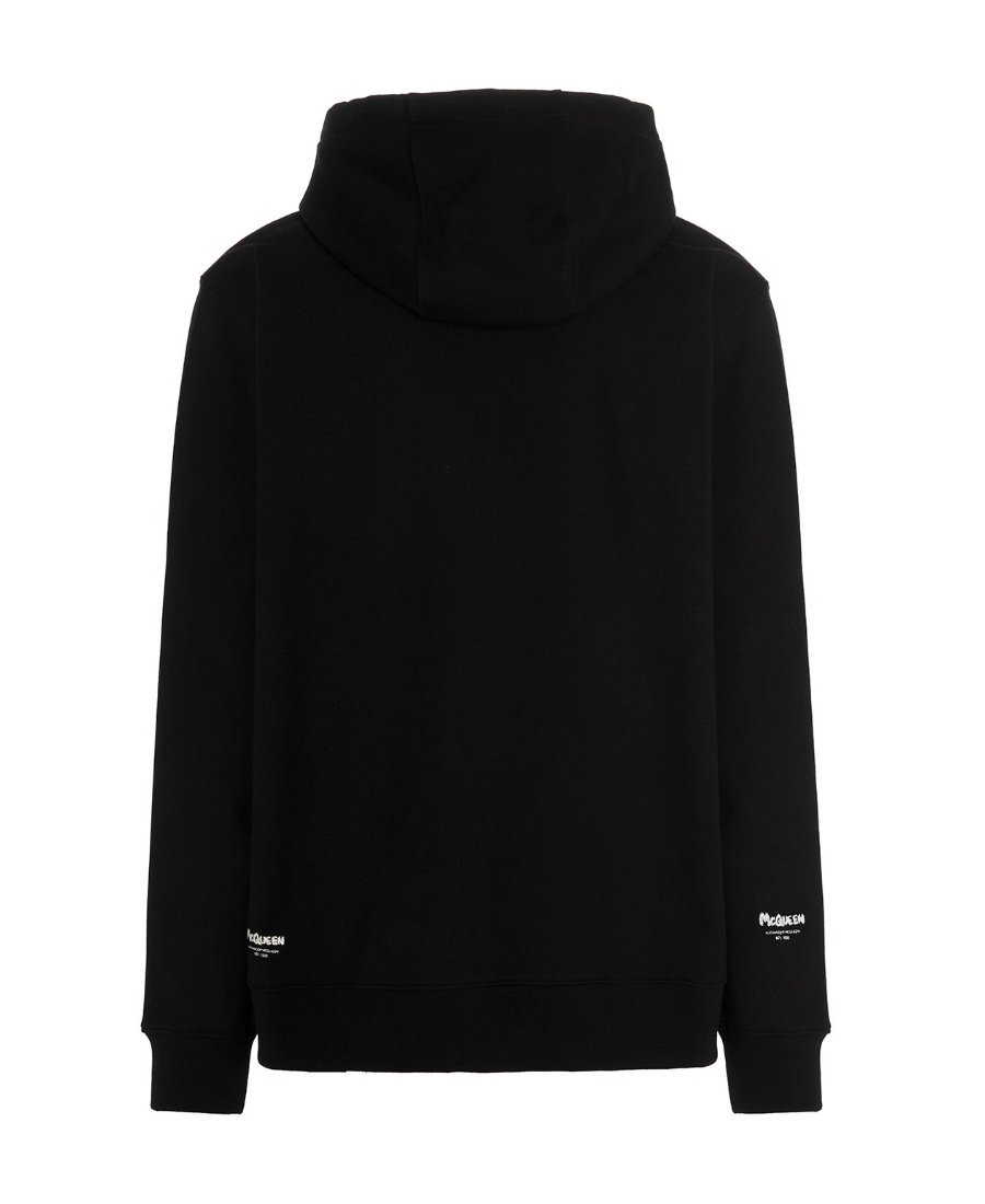 Alexander Mcqueen Small Graffiti Logo Hoodie In Black