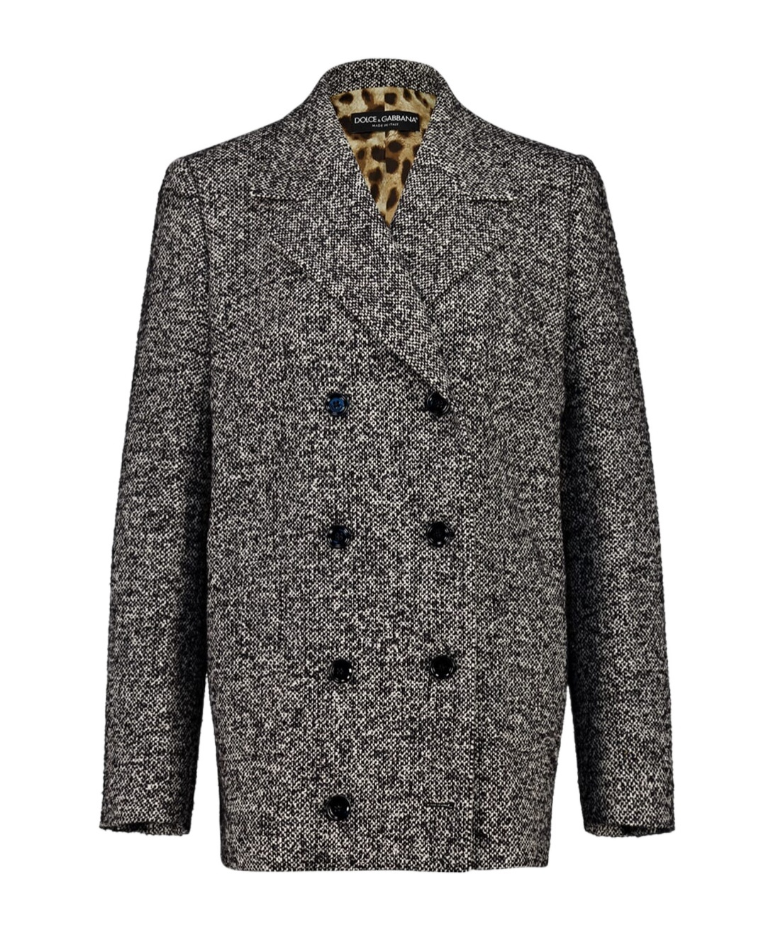 Dolce & Gabbana Double-breasted Tweed Jacket In Gray