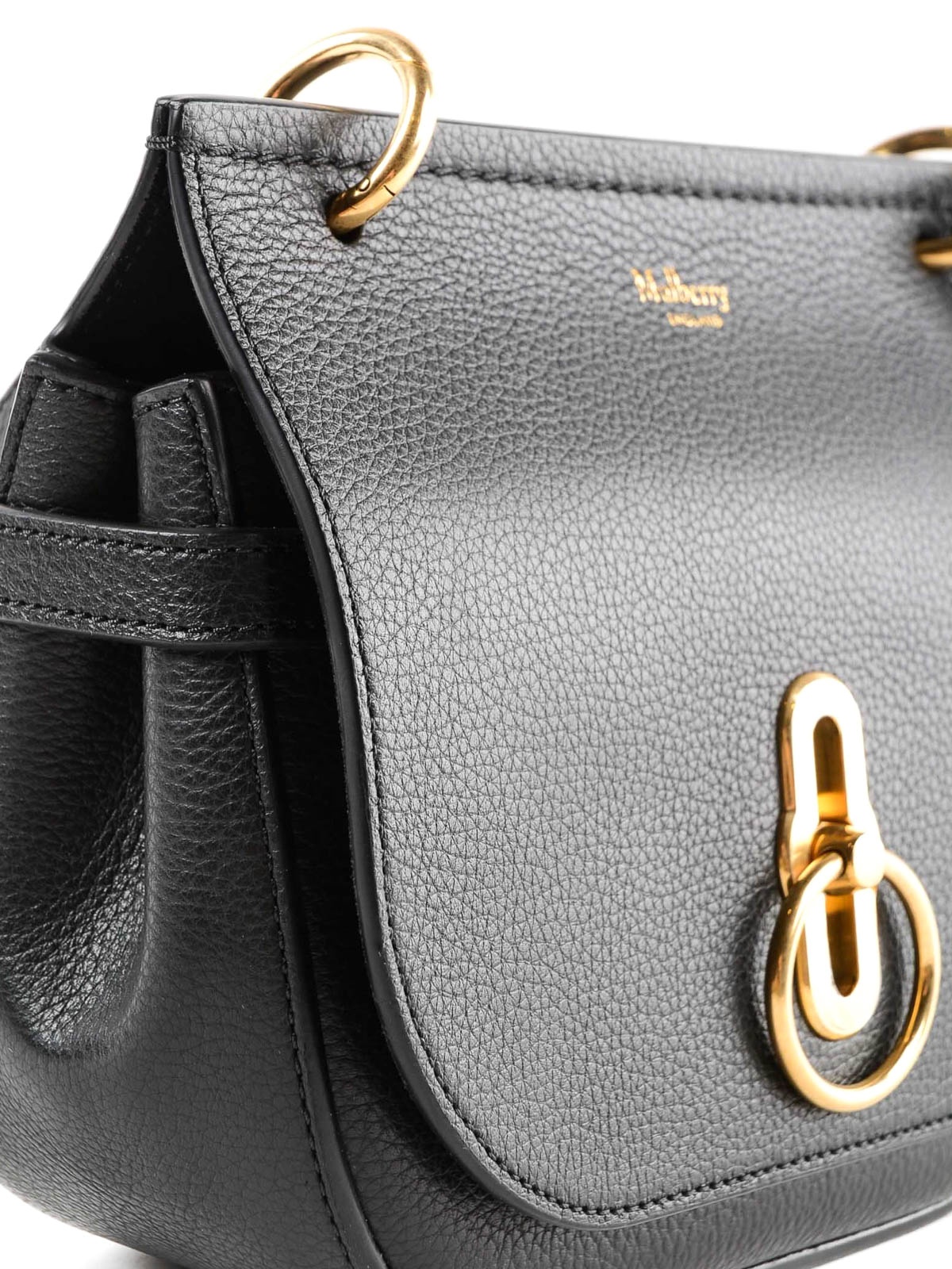 MULBERRY BLACK LOGO SHOULDER BAG