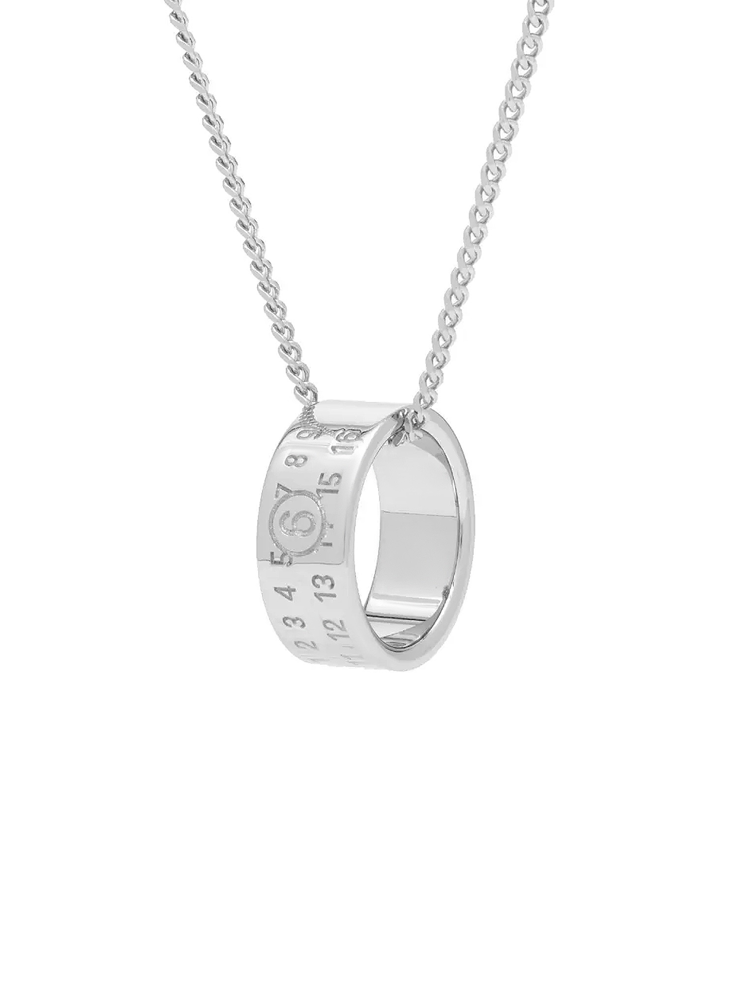 Mm6 Maison Margiela Numeric Minimal Signature Polished-finish Necklace In White