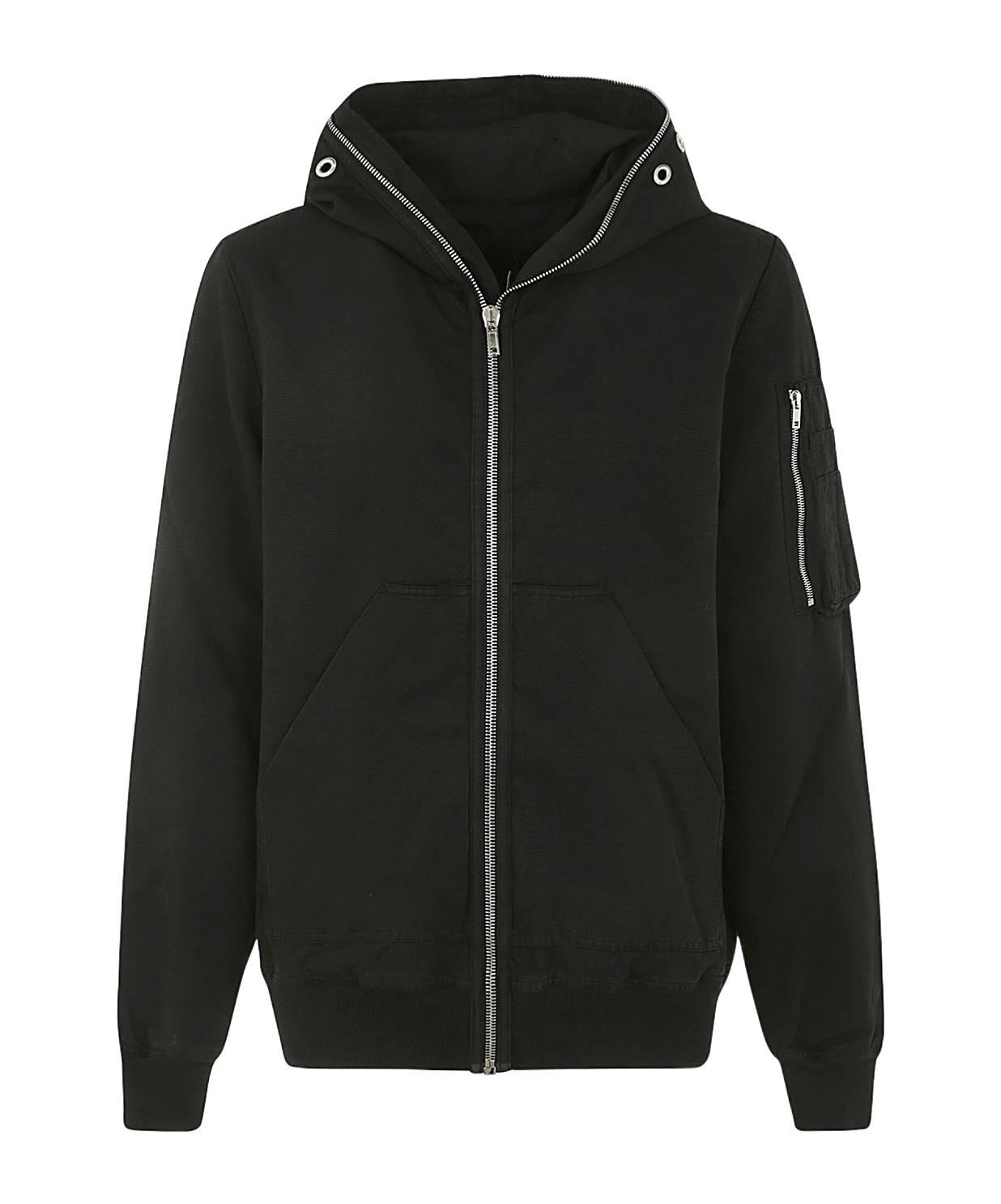 Rick Owens Drkshdw Zip-up Hooded Jacket In Black