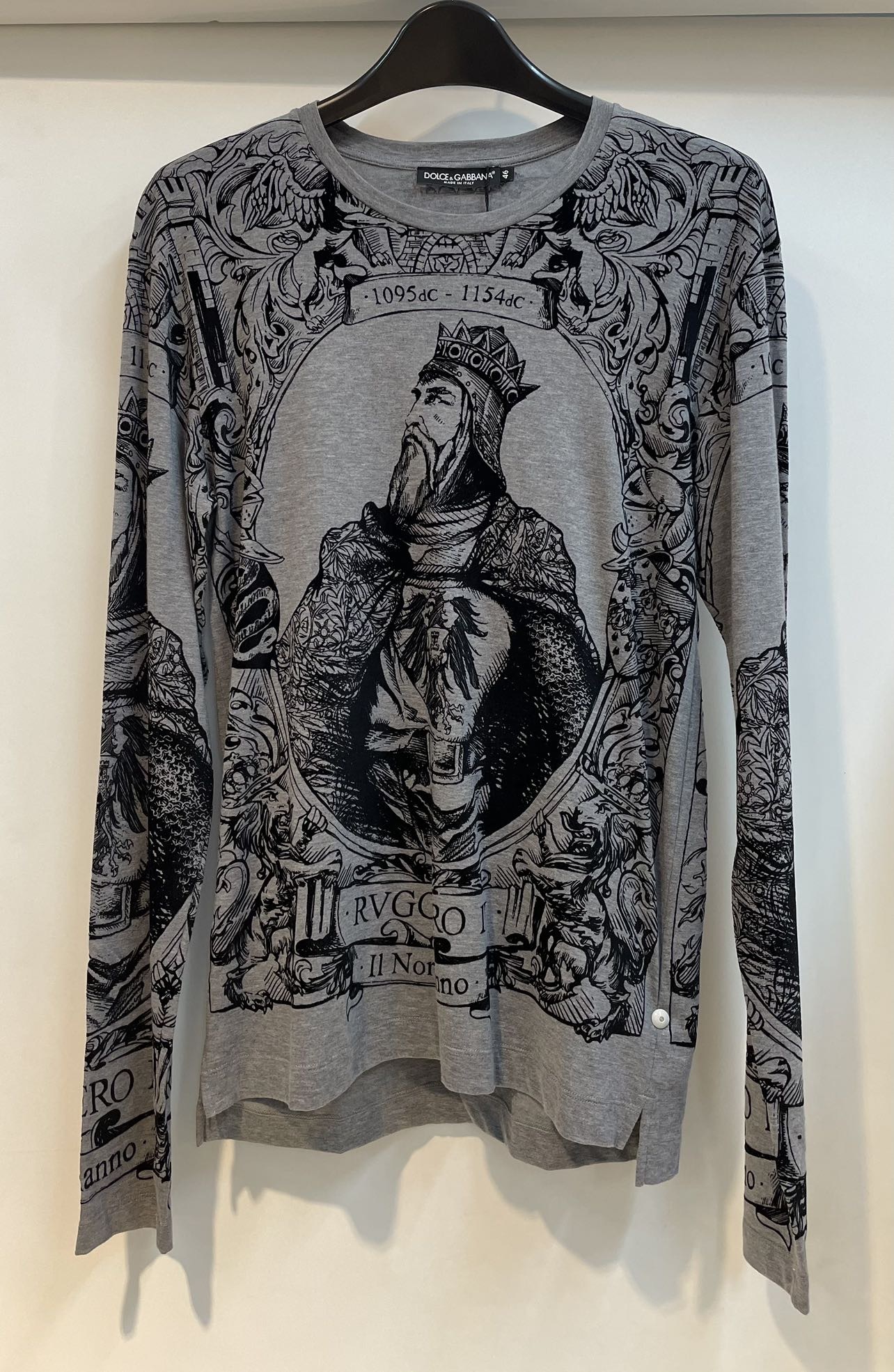 Dolce & Gabbana Long-sleeved T-shirt In Gray