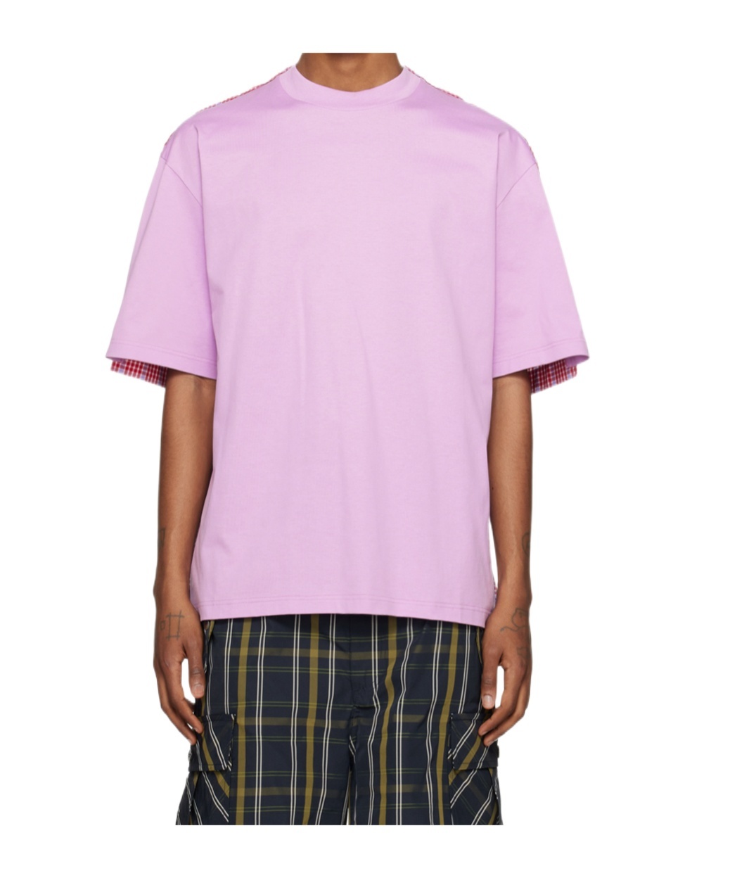 Marni Purple Paneled T-shirt In Pink