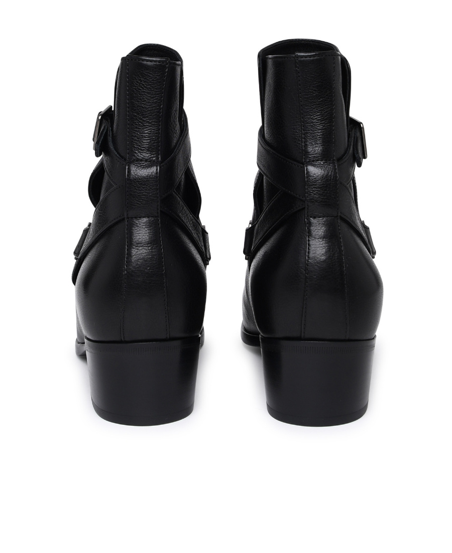 Saint Laurent Man Ankle Boots Black Size 9 Calfskin In Black