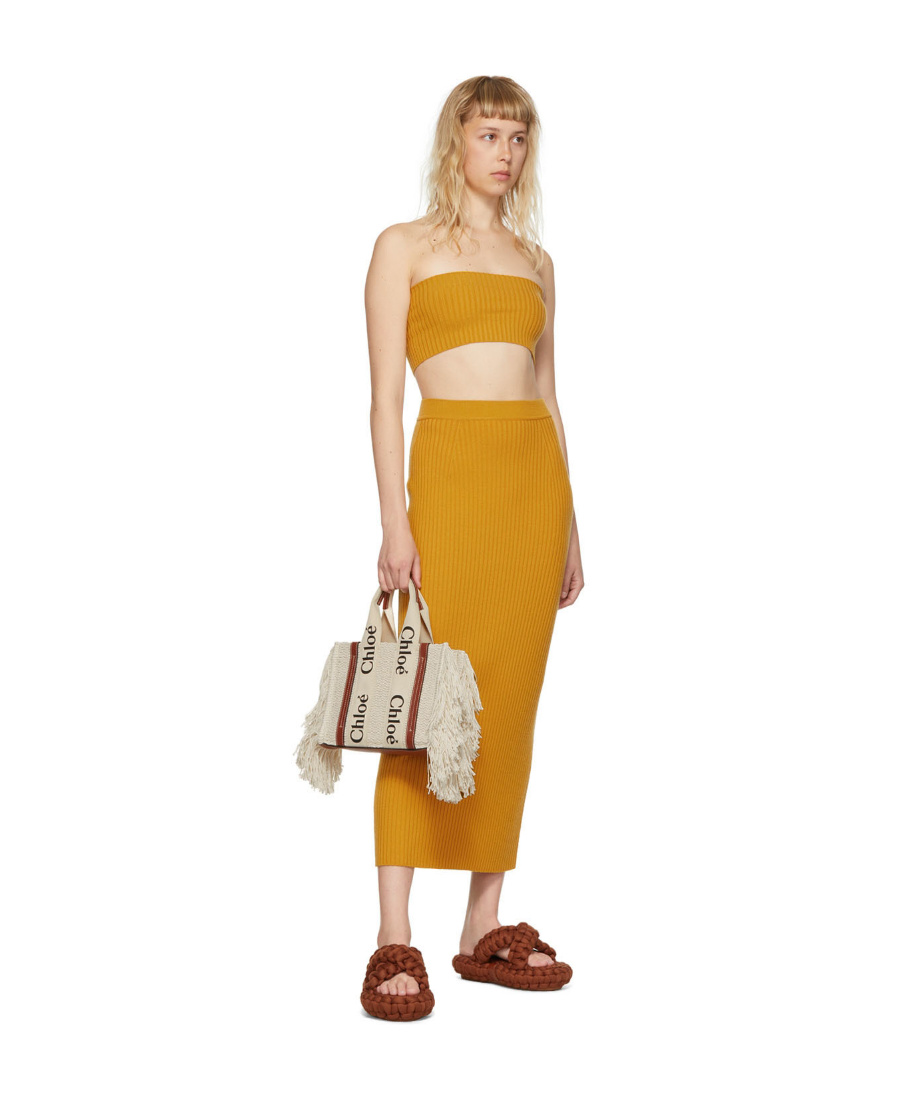 Chloé Yellow Wool Camisole In Nude