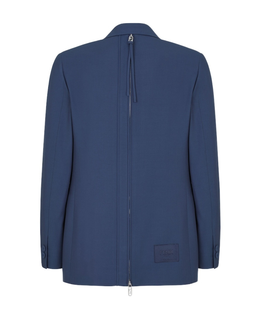 Fendi Peak-lapels Single-breasted Blazer In Blue