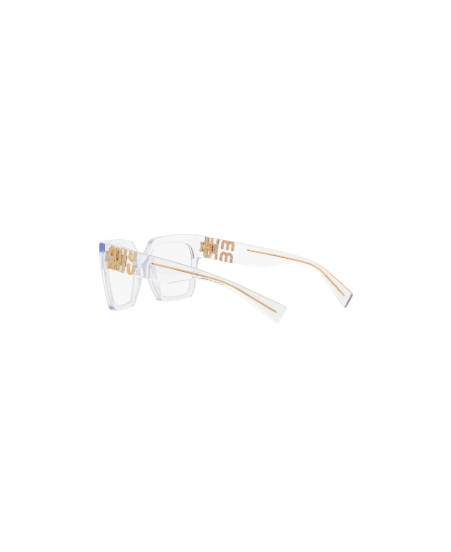 Miu Miu Logo-plaque Transparent Glasses In White