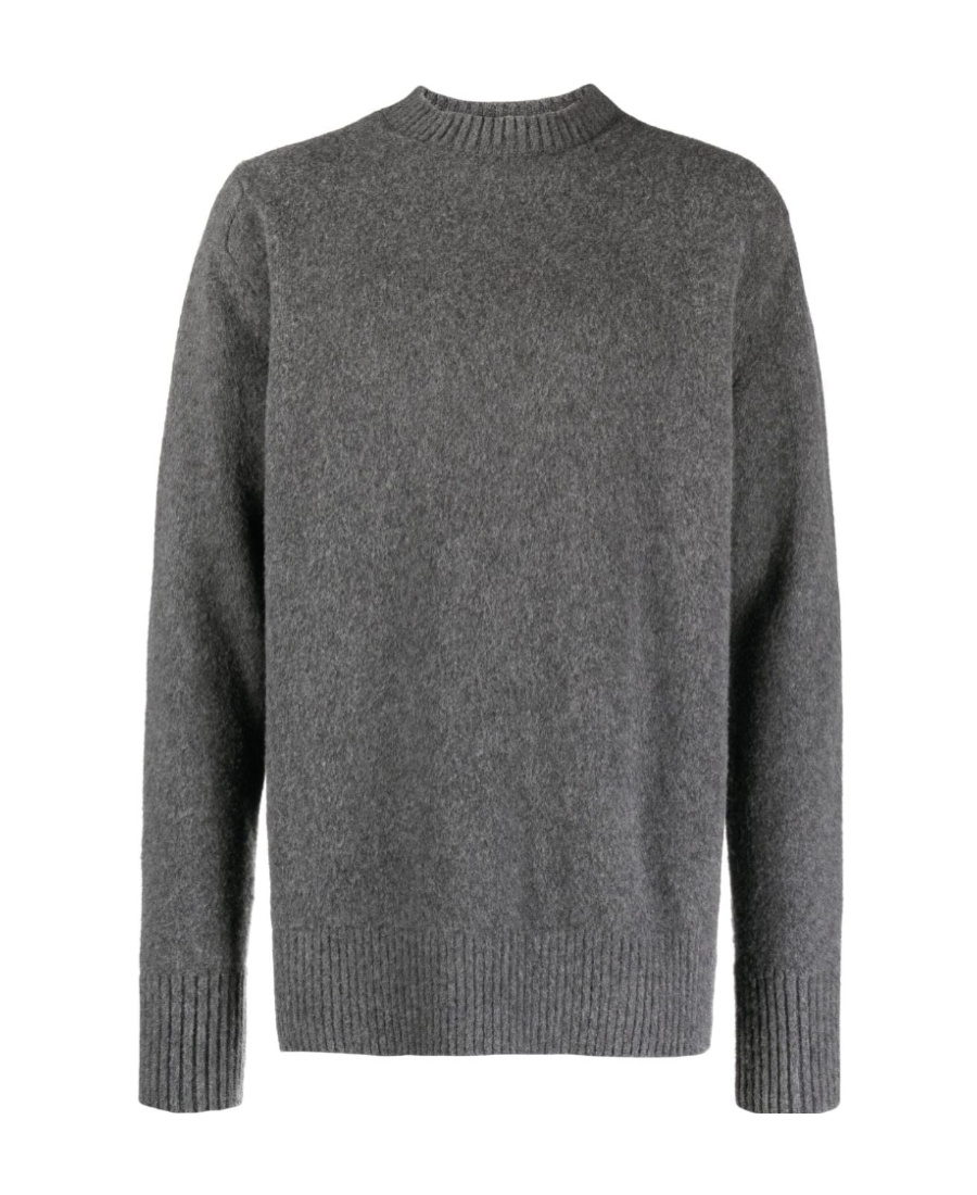 Oamc Relaxed Fit Wool Sweater With Ribbed Detailing In Black