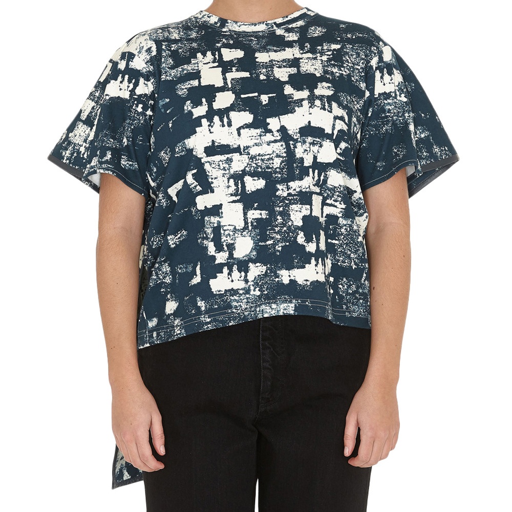 Celine Cotton Printed T-shirt In Blue