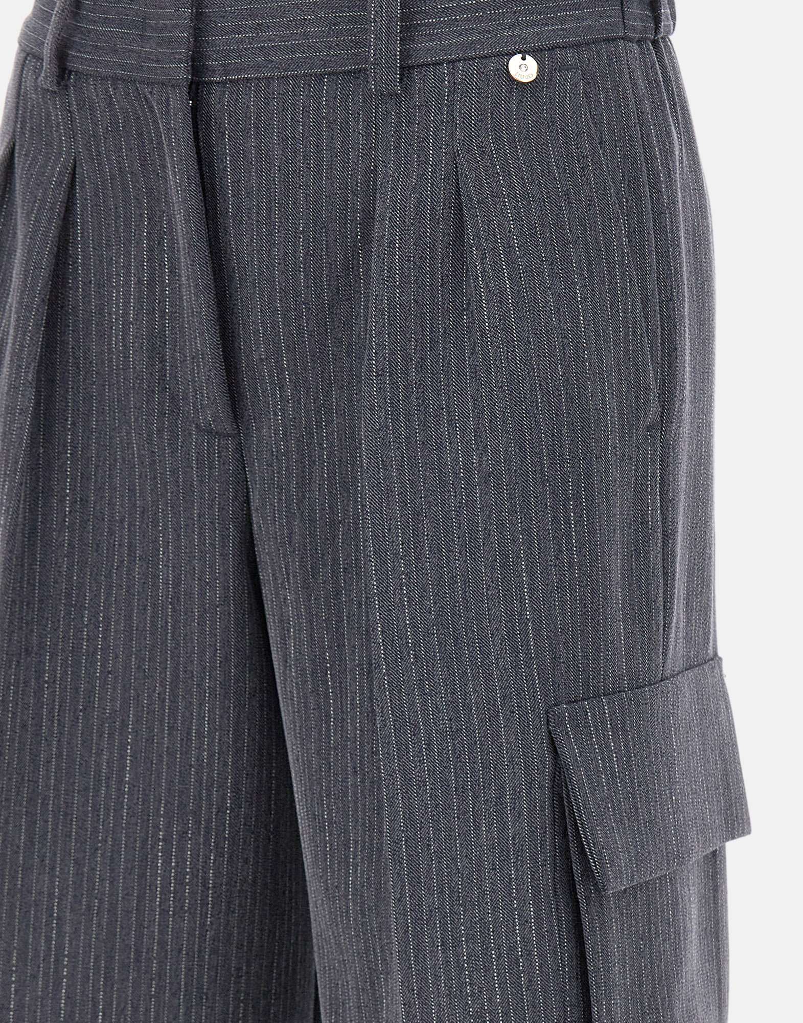 Liu •jo Pinstripe Cargo Shorts In Blue