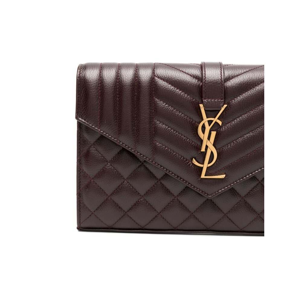 Saint Laurent Logo Shoulder Bag In Black