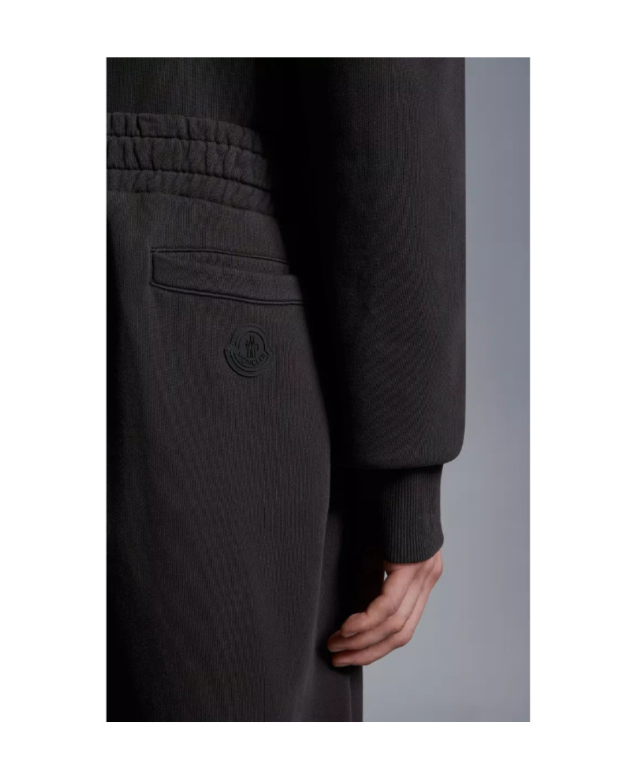 Moncler Logo-embroidered Cotton Track Pants In Black