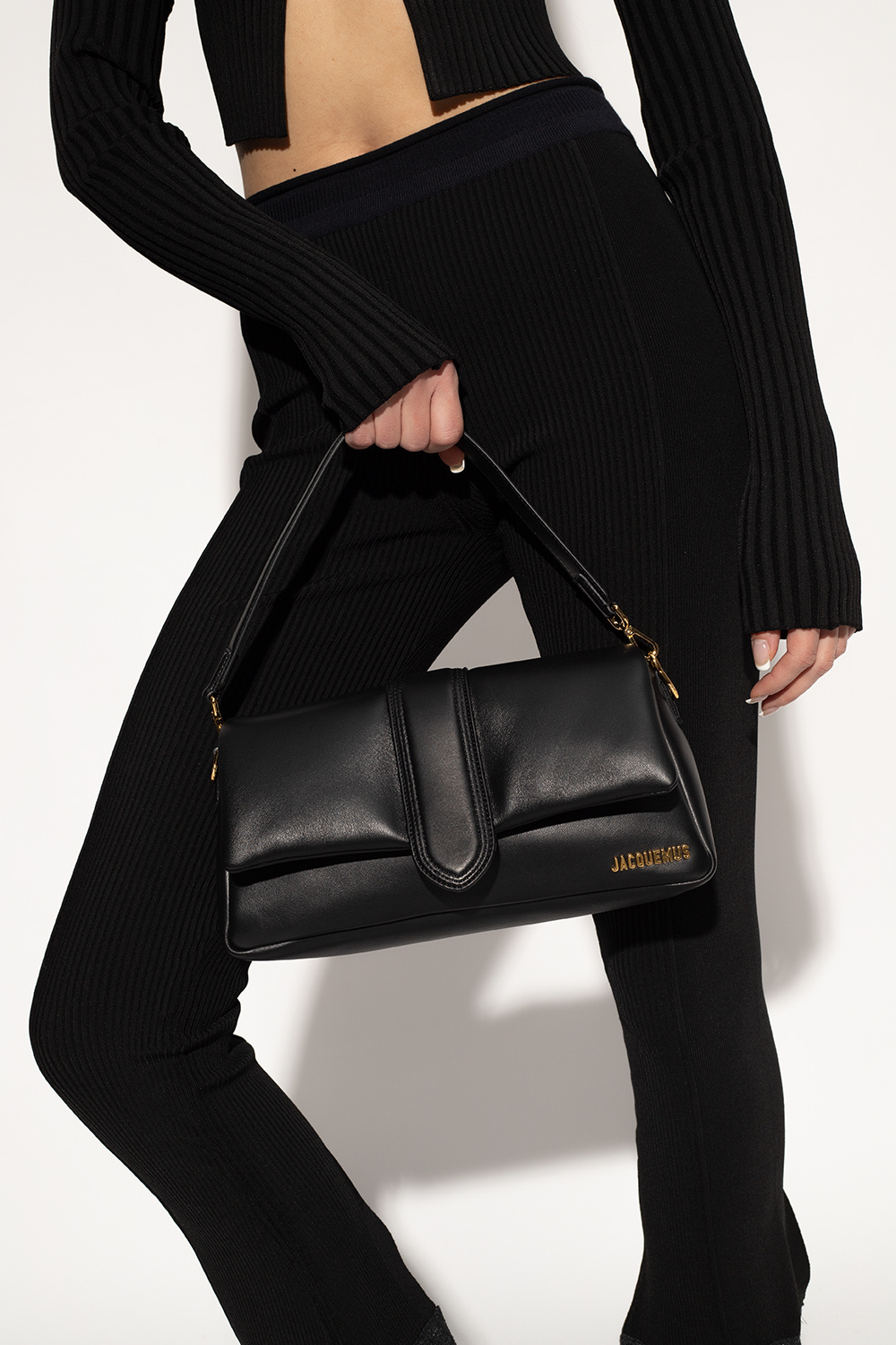 Shop Jacquemus Le Bambimou Padded Shoulder Bag In Black