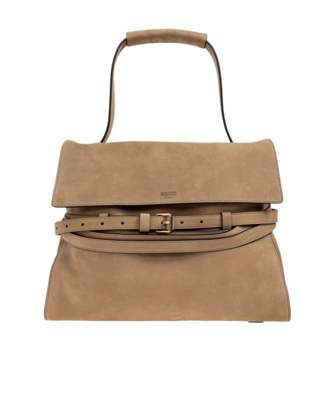 Moschino Tie Me Strap-detail Tote Bag In Brown