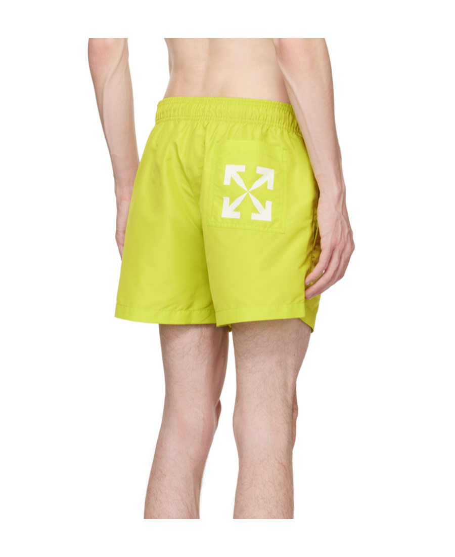 Off-white Arrows Print Swim Shorts In Yellow