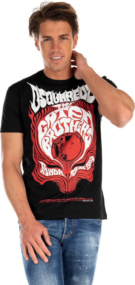 Dsquared2 Logo Printed T-shirt In Black
