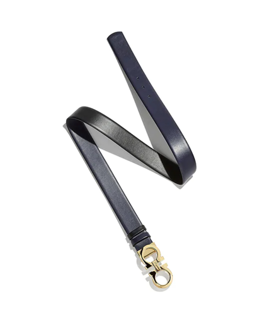 Ferragamo Gancini-plaque Buckle Belt In Black