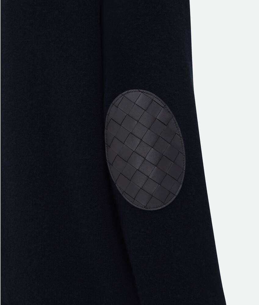 Bottega Veneta Intrecciato-patches Cardigan In Black