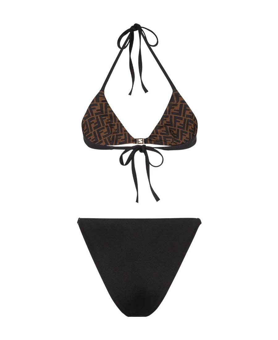 Fendi Ff-print Bikini In Black