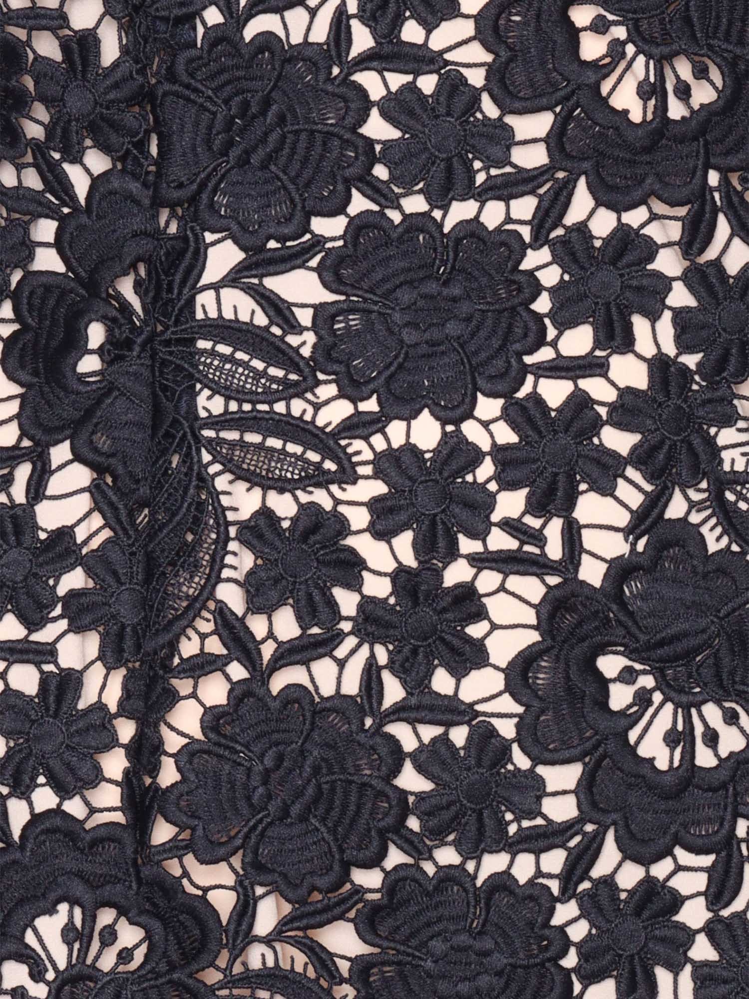 P.a.r.o.s.h Fitted Midi Dress With Intricate Floral Lace Detailing