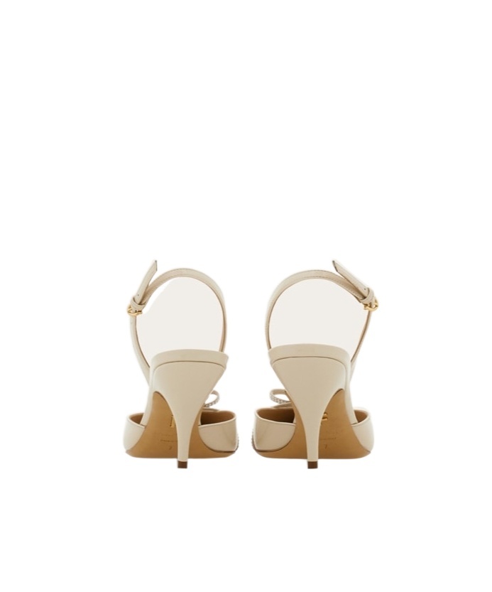 Ferragamo Crystal-embellishment Slingback Pumps In Neutral