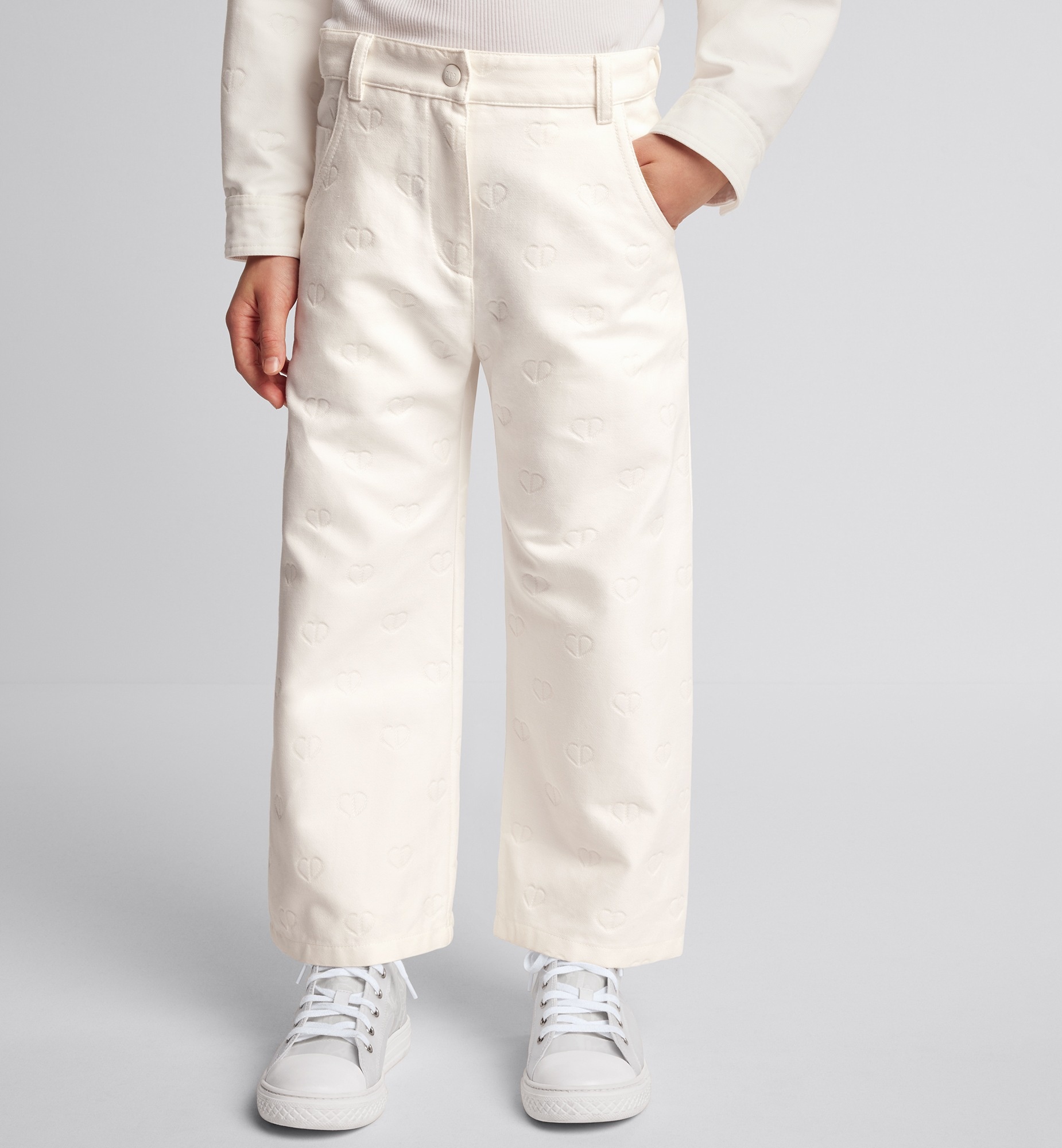 Dior Belt-loop Casual Pants In White