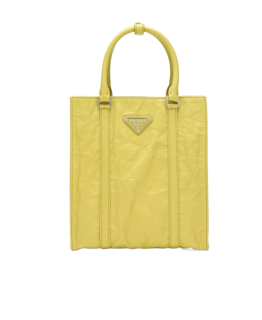 Prada Logo Shoulder Bag In Yellow