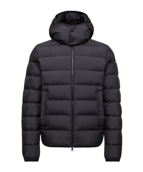 Moncler Midnight Blue Polyester Montbrocq Down Jacket In Black