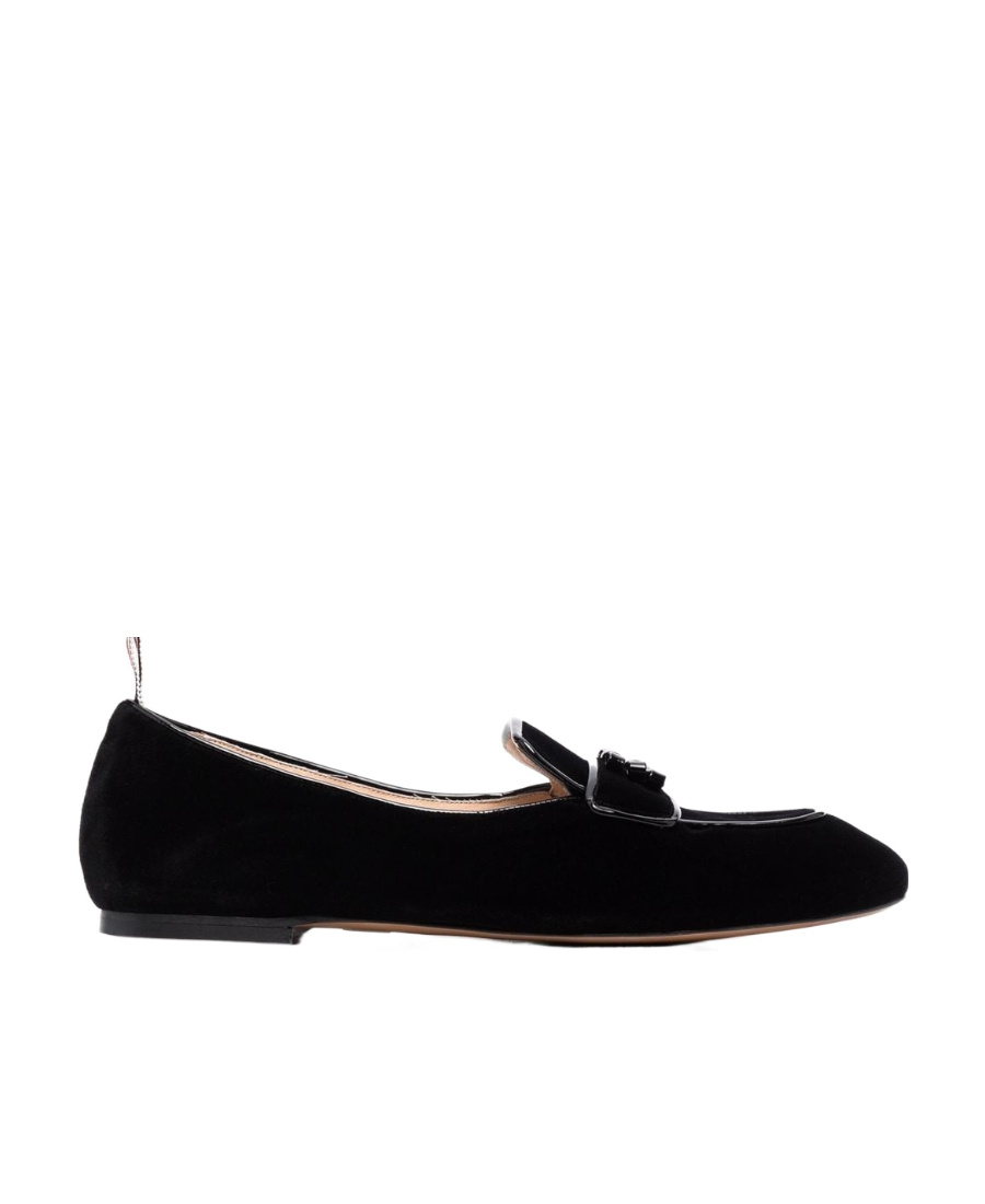 Thom Browne Bow-embellished Velvet Loafers In Black