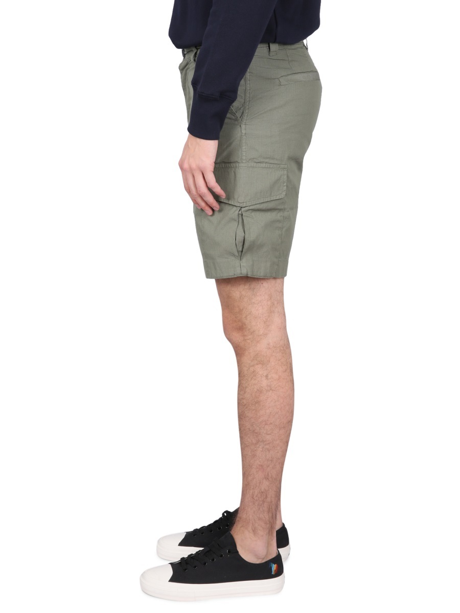 Shop Ps By Paul Smith Straight-leg Cargo Shorts In Gray