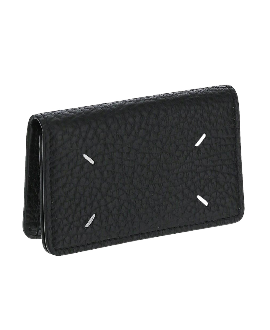 Maison Margiela Signature Stitch Leather Wallet In Black