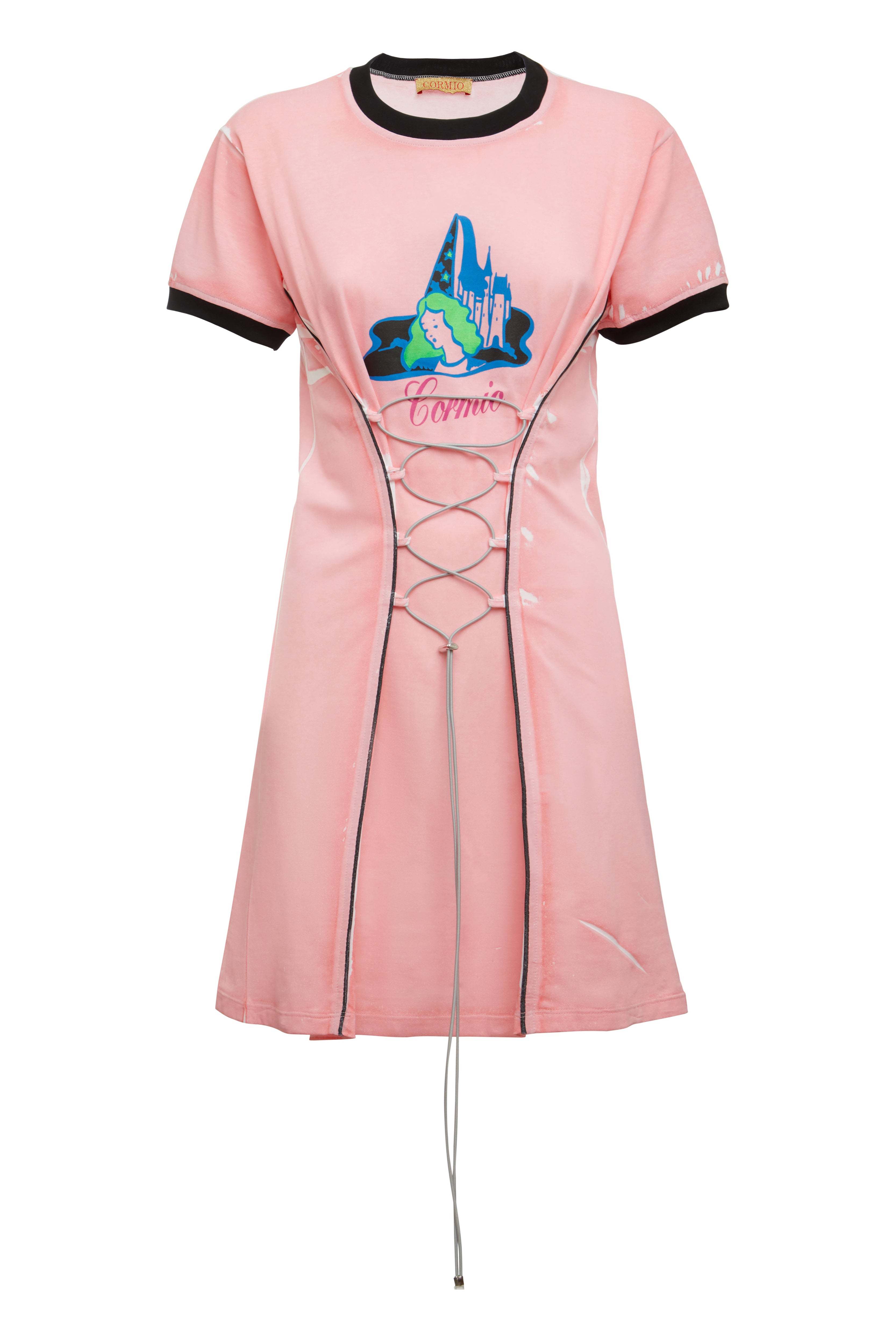 Cormio Josefine Lace-up Dress In Pink