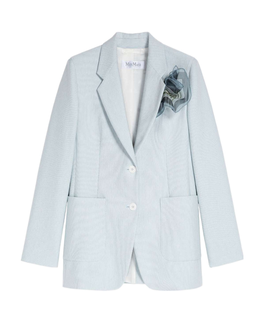 Max Mara Breasted Slim Suit Jacket In Blue
