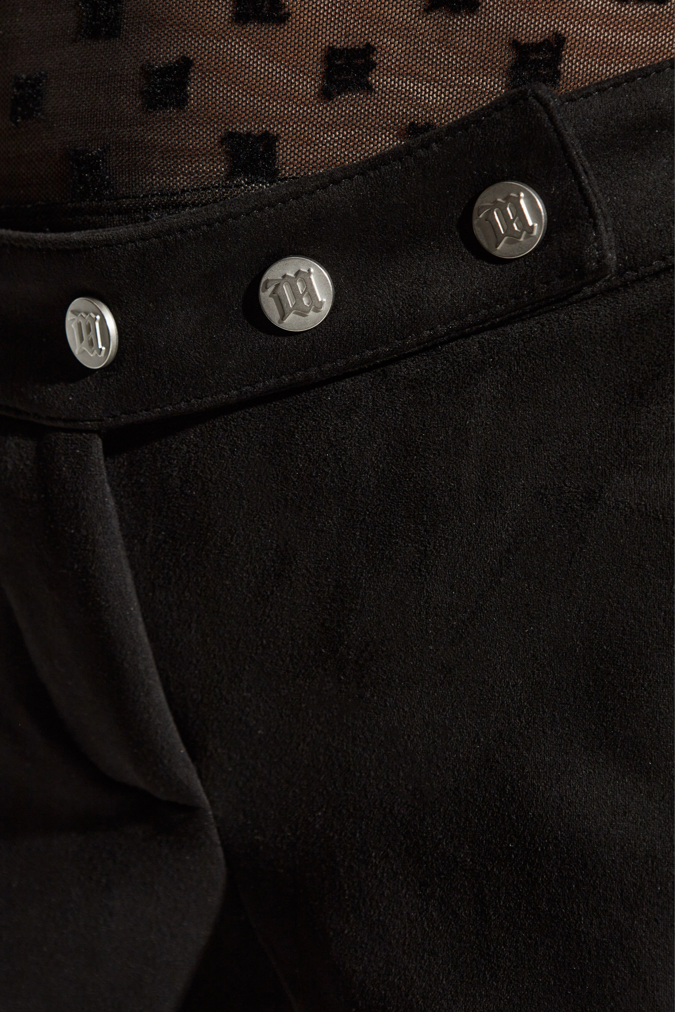 Misbhv Faux Suede Moto Pants In Black
