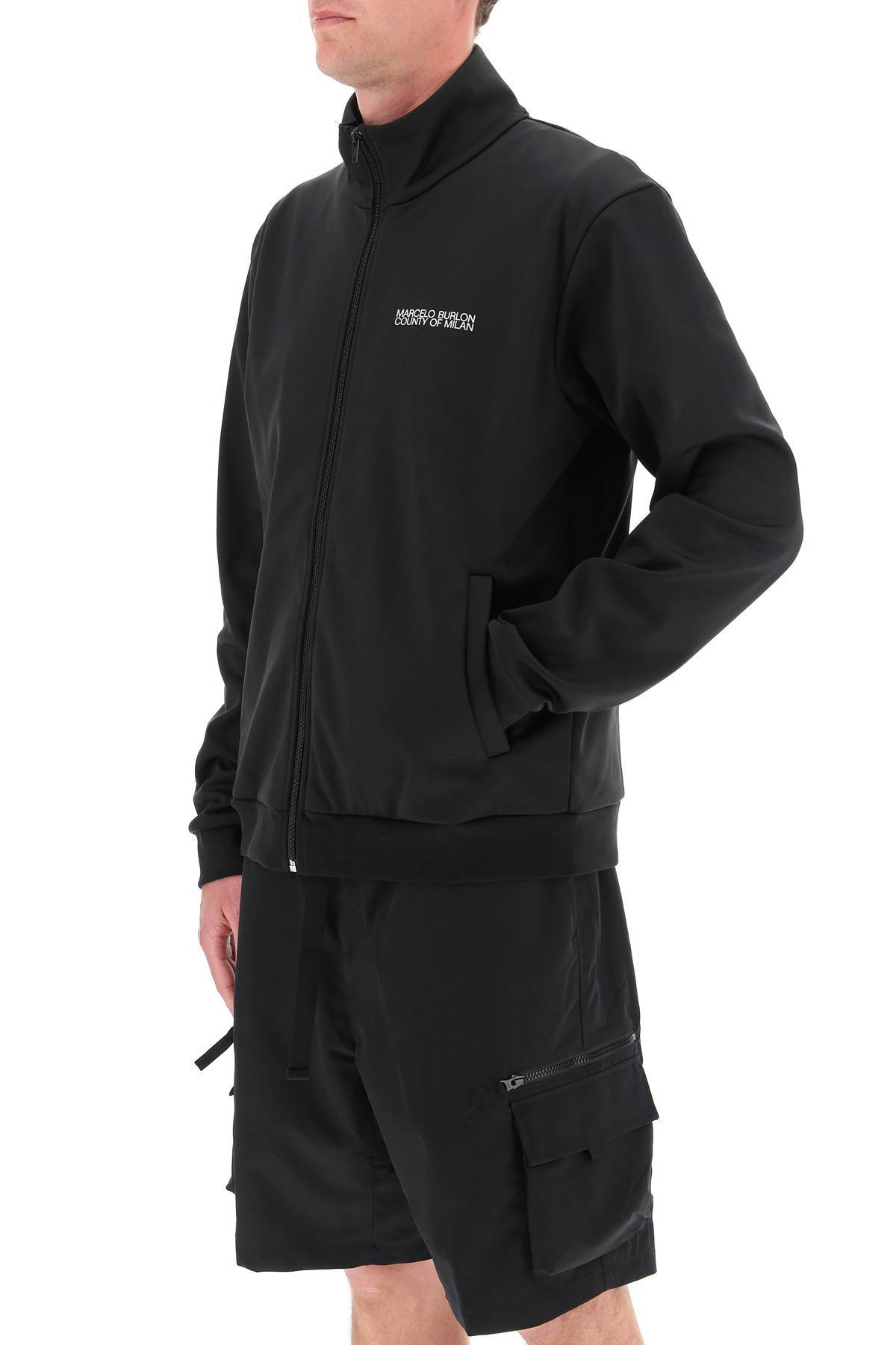 Marcelo Burlon County Of Milan Tempera Cross Zip Track Jacket In Black