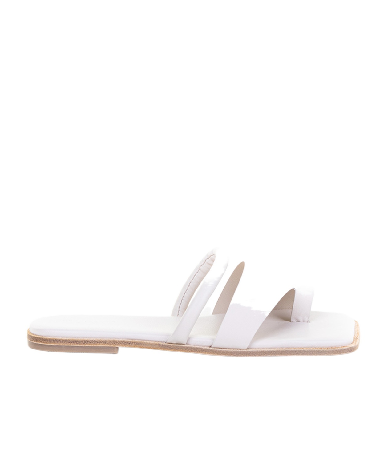 Vic Matie Square Toe Simple Sandals In White