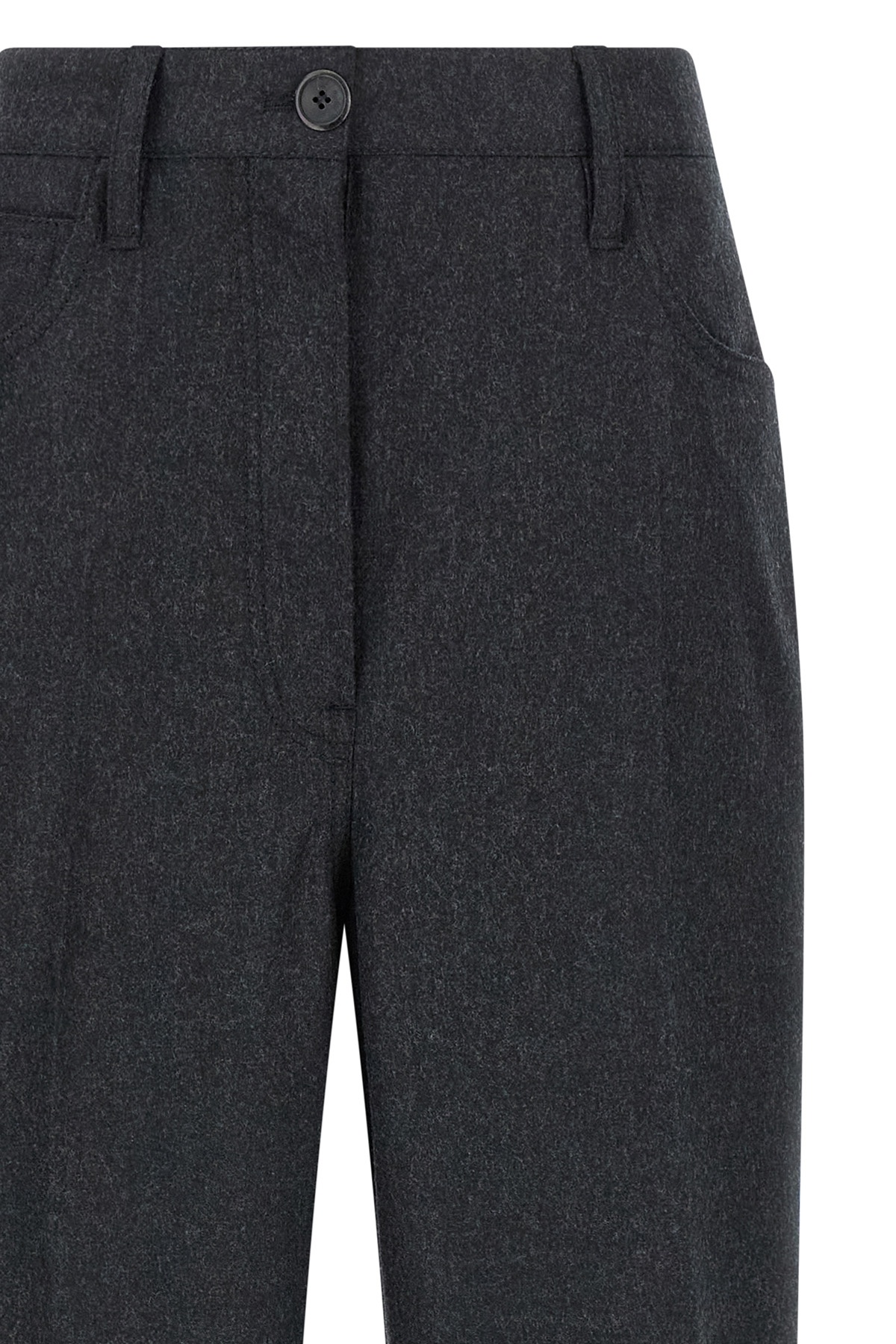 Prada Triangle-patch Pleat-detailed Trousers In Gray