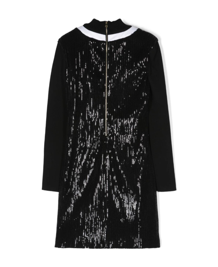 Balmain High-neck Sequinned Dress In Black