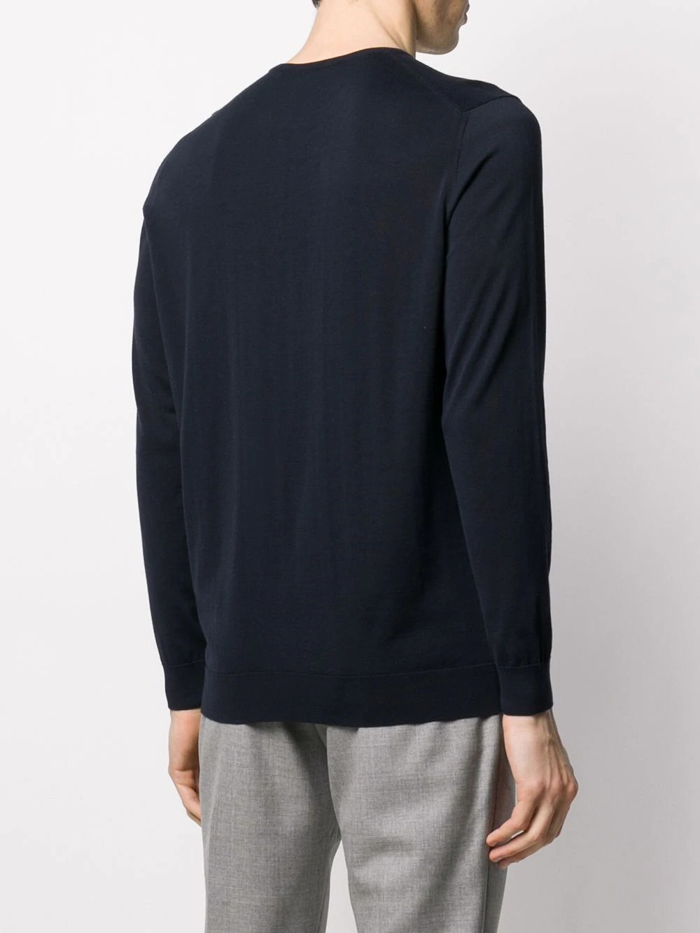 Drumohr Crew Neck Cotton Jumper In Black