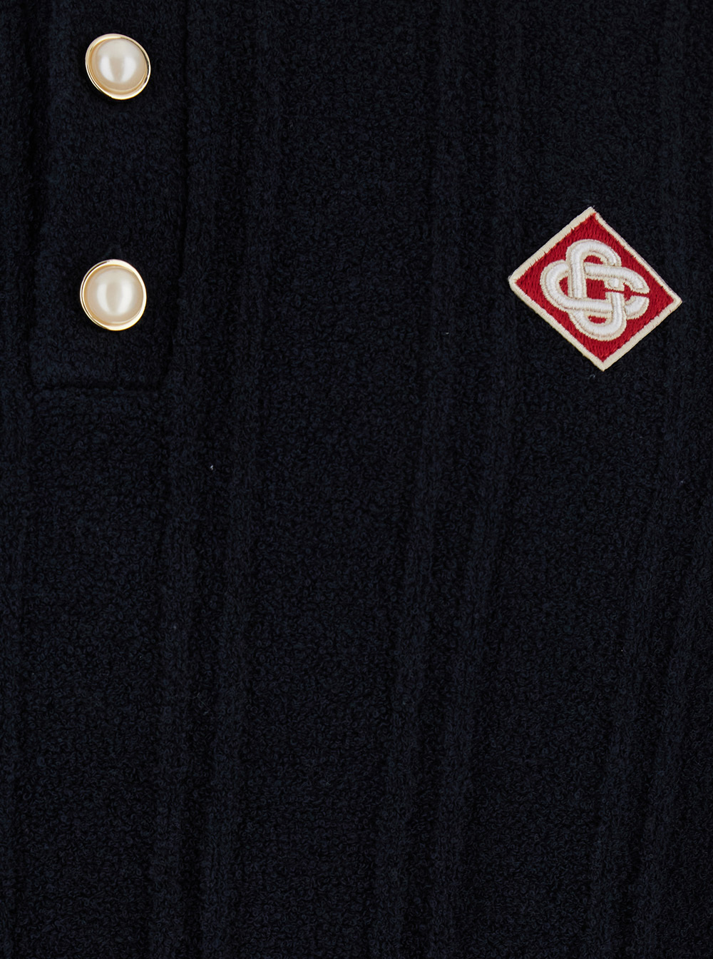 Casablanca Logo Patch Polo Shirt In Black